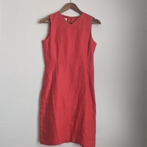 Talbots Petites Red Irish Linen Shift Dress Size 2
